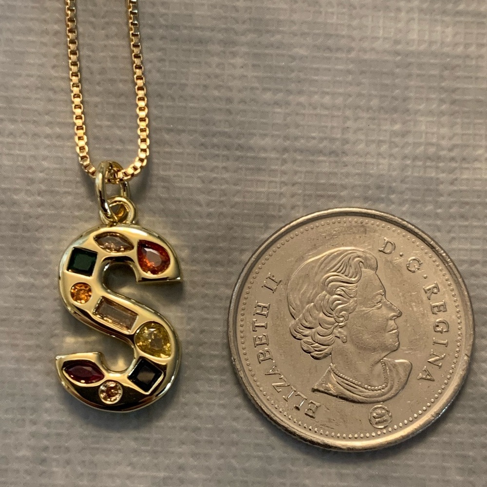 Letter “S” Pendant on Gold Colour Chain - Picture 2 of 3